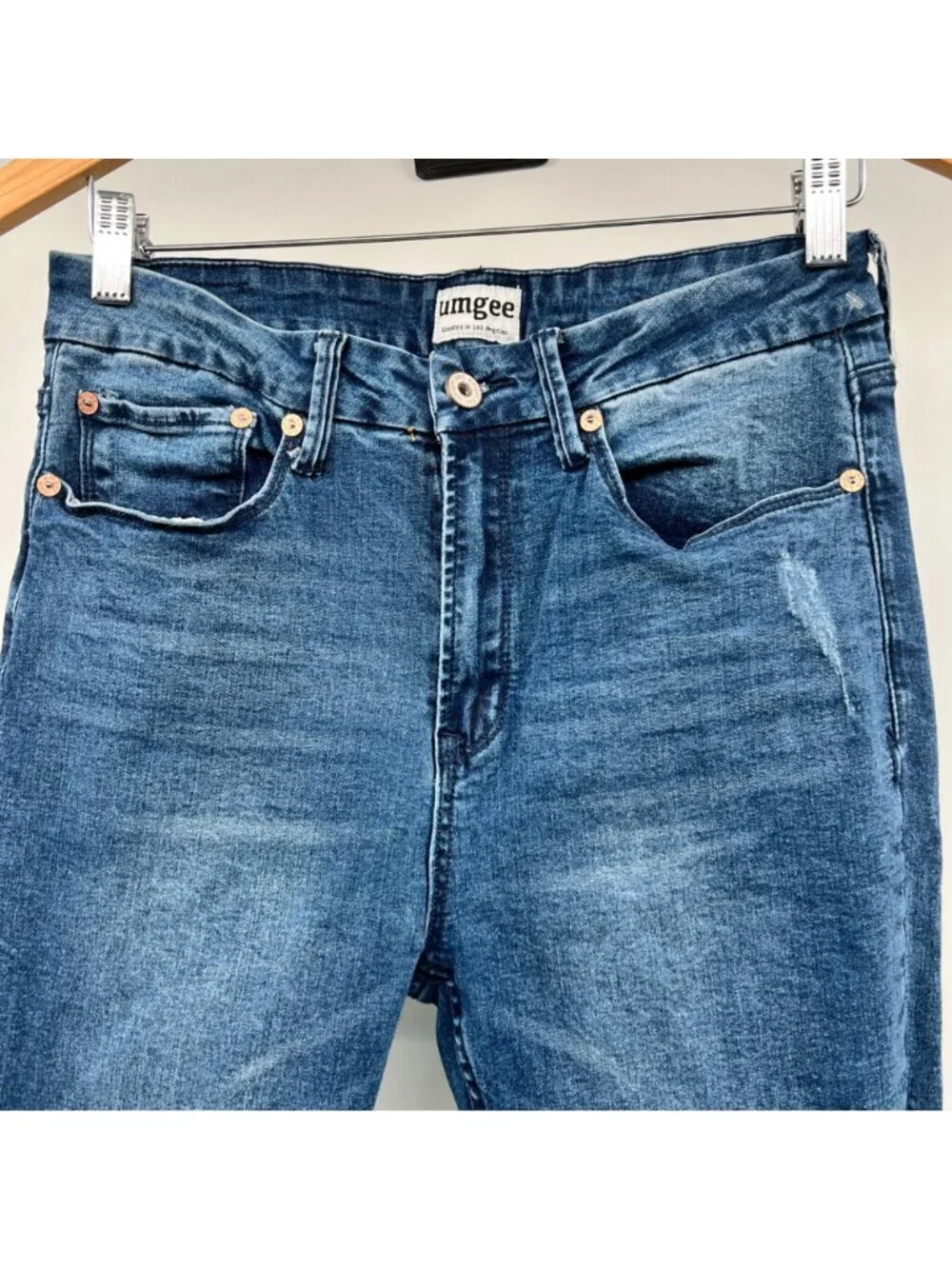 Umgee Womens Skinny Jeans High Rise Distressed Size 32 Waist